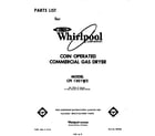 Whirlpool CFI1301W2 front cover diagram
