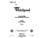 Whirlpool LG5781XMW1 front cover diagram