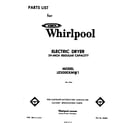 Whirlpool LE3000XMW1 front cover diagram