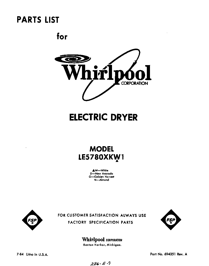 Parts diagram