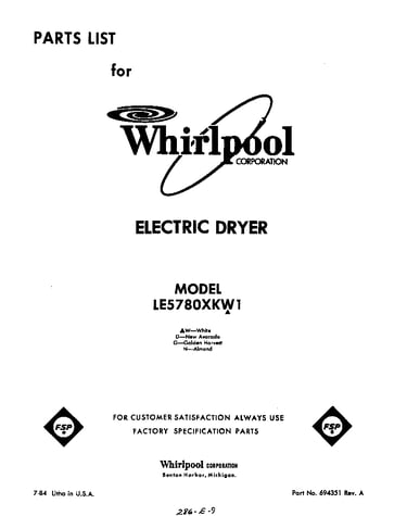 Parts diagram