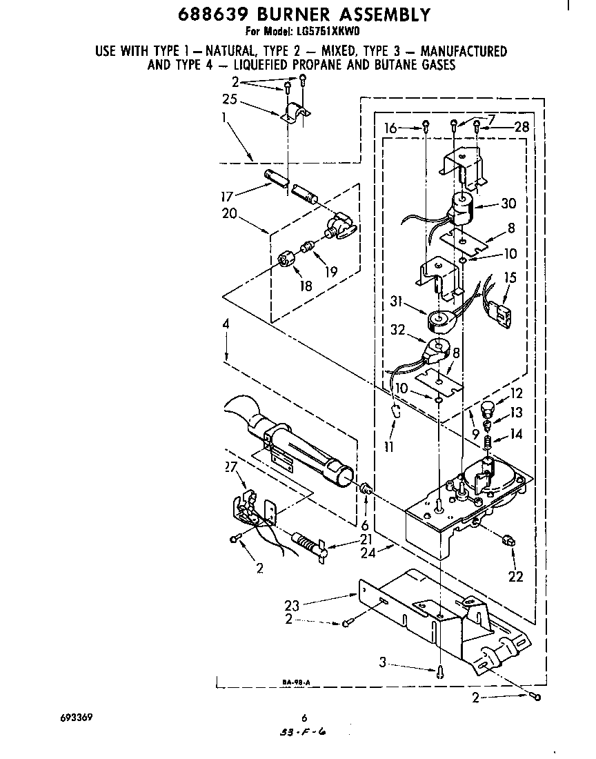 688639 burner assembly