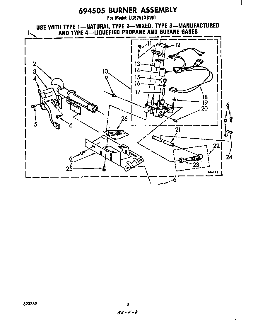 694505 burner assembly