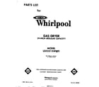 Whirlpool LG5531XMW0 front cover diagram