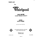 Whirlpool LG5921XMW0 front cover diagram