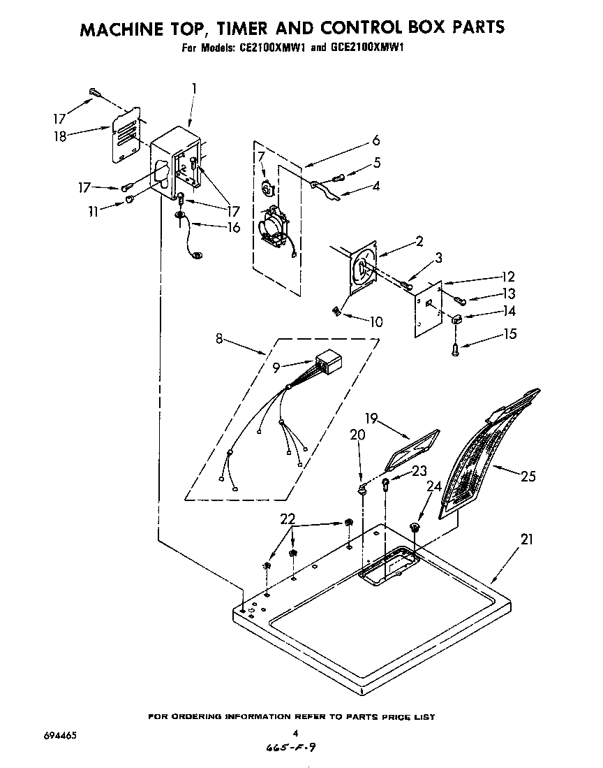 MACHINE TOP, TIMER AND CONTROL BOX