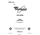 Whirlpool LG5601XPW0 front cover diagram