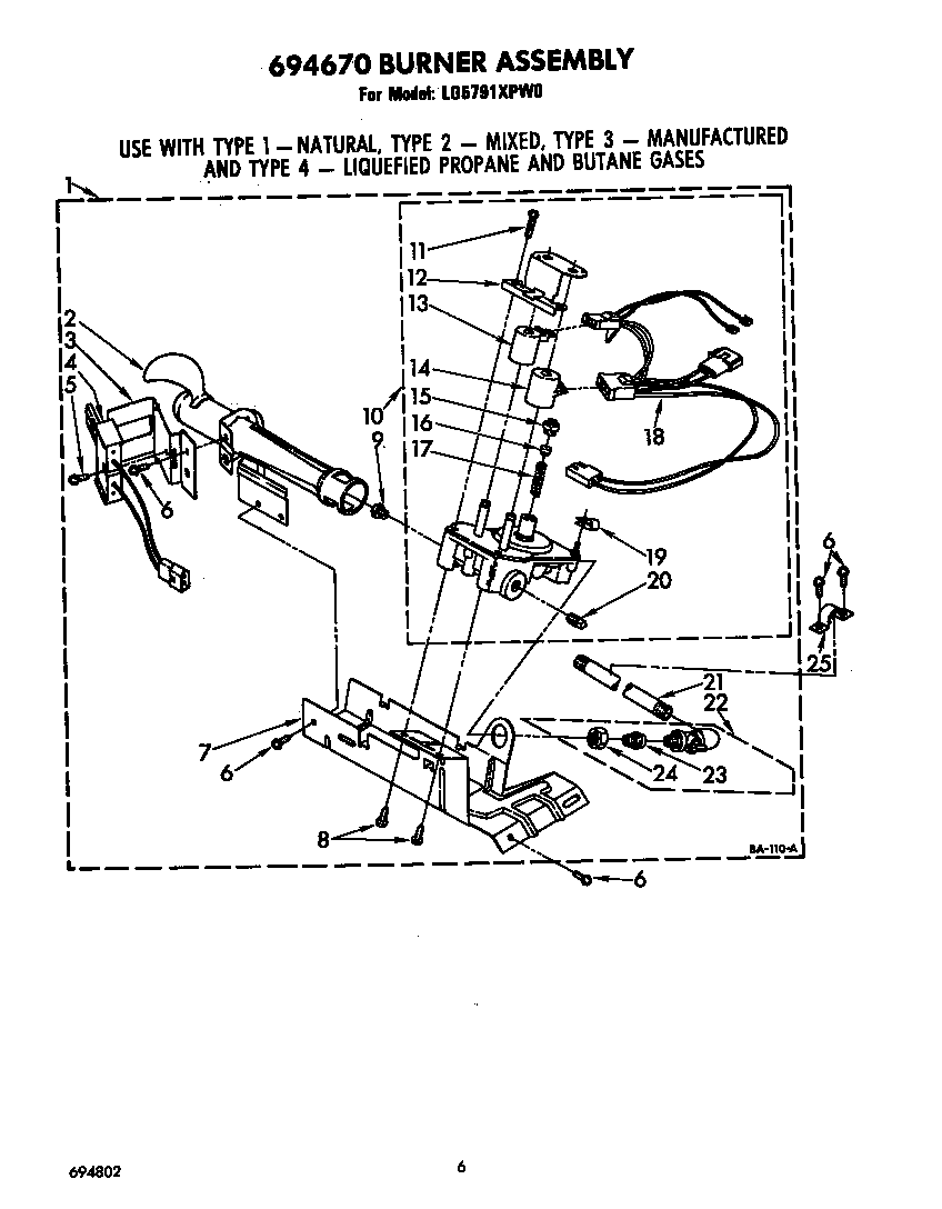 694670 burner assembly