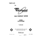 Whirlpool LG4936XMW0 front cover diagram