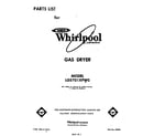 Whirlpool LG5701XPW0 front cover diagram
