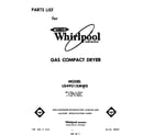 Whirlpool LG4931XMW0 front cover diagram