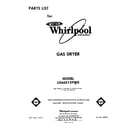 Whirlpool LG6601XPW0 front cover diagram