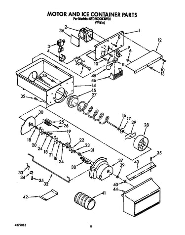 Motor and ice container