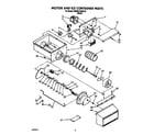 KitchenAid KSRB27QABL06 motor and ice container diagram