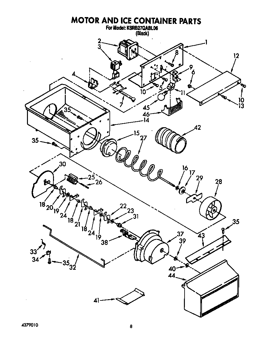 Motor and ice container