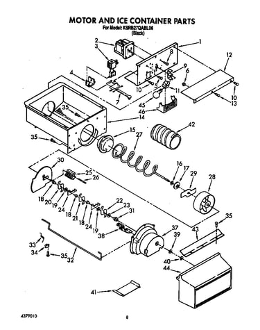 Motor and ice container