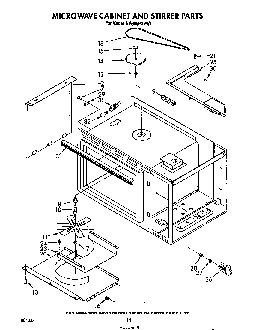 Microwave cabinet and stirrer