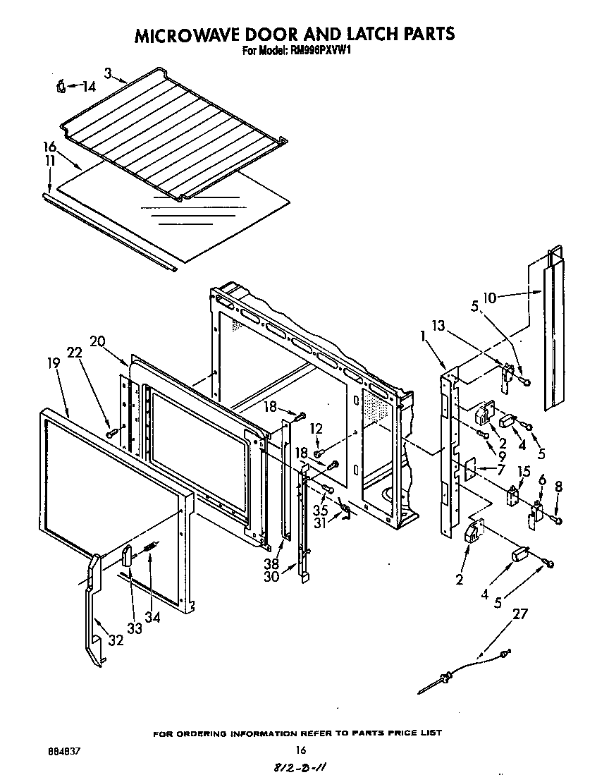 Microwave door and latch