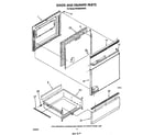 Whirlpool RF360BXWW0 door and drawer diagram