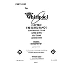 Whirlpool RE960PXVW1 front cover diagram