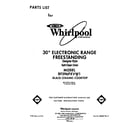 Whirlpool RF396PXVW1 front cover diagram