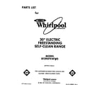 Whirlpool RF395PXWW0 front cover diagram