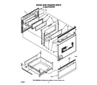 Whirlpool RF395PXWW0 door and drawer diagram
