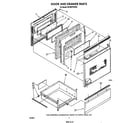 Whirlpool RF385PCWW0 door and drawer diagram