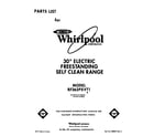 Whirlpool RF363PXVT1 front cover diagram