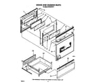Whirlpool RF363PXVT1 door and drawer diagram