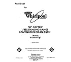 Whirlpool RF3300XVW1 front cover diagram