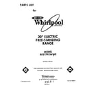 Whirlpool RF317PXWW0 front cover diagram