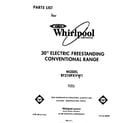 Whirlpool RF310PXVW1 front cover diagram