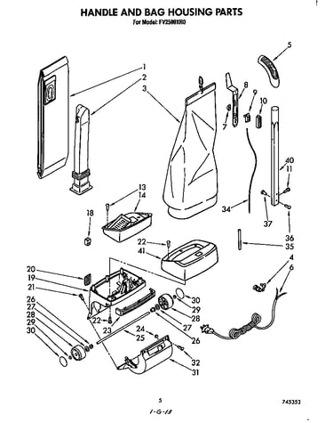 Handle and bag housing