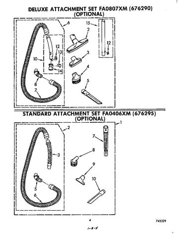 Deluxe and standard attachments