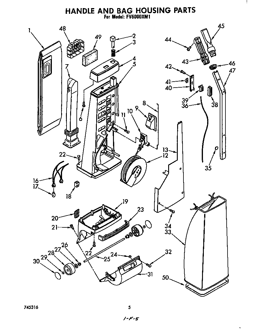 Handle and bag housing