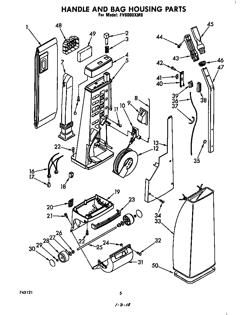 Handle and bag housing