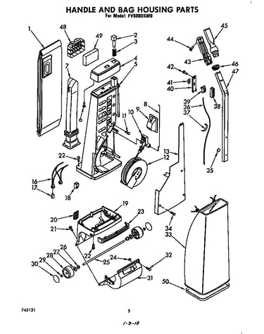 Handle and bag housing