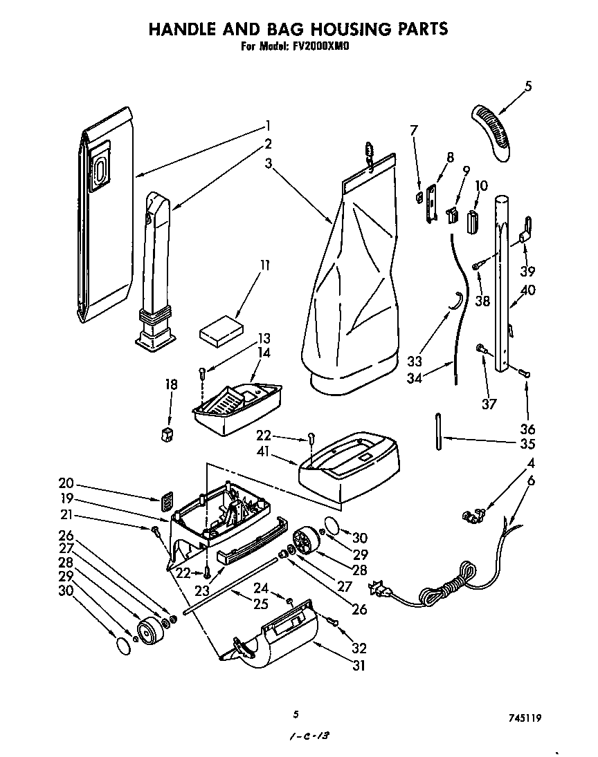 HANDLE AND BAG HOUSING