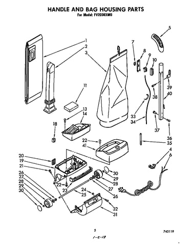 Handle and bag housing