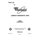Whirlpool MW3200XP0 front cover diagram