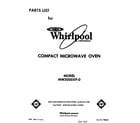 Whirlpool MW3000XP0 front cover diagram