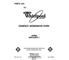 Whirlpool MW352EXP1 front cover diagram