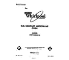 Whirlpool MW1500XP0 front cover diagram