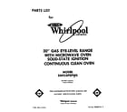 Whirlpool SM958PEPW0 front cover diagram