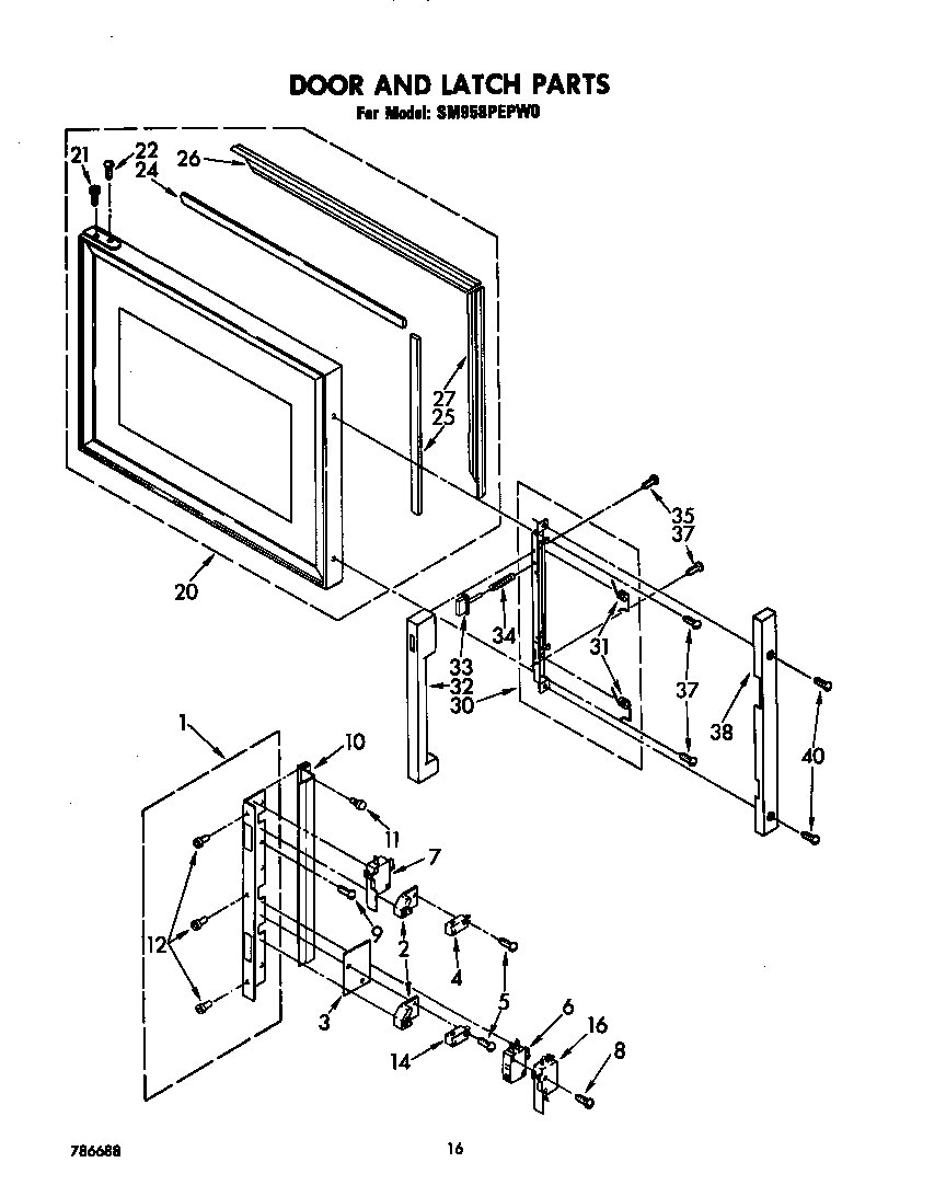 Door and latch