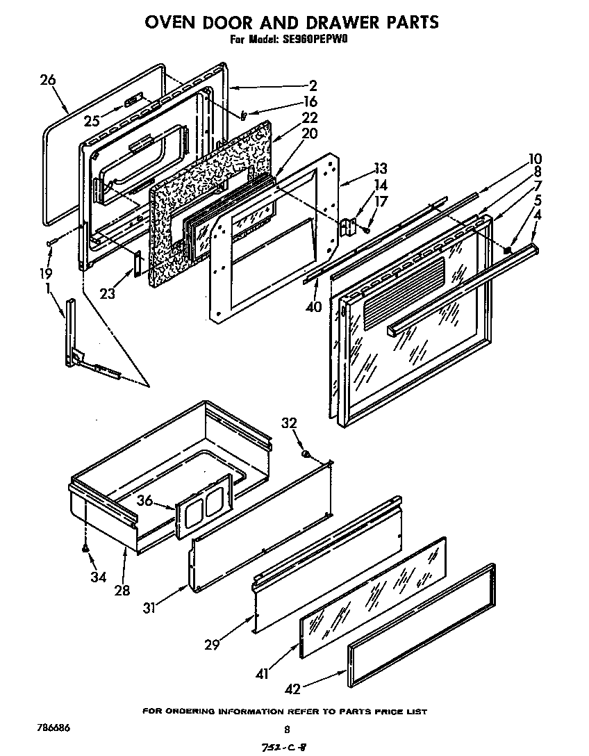 OVEN DOOR AND DRAWER