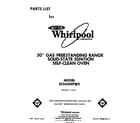 Whirlpool SF3600EPW0 front cover diagram