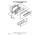 Whirlpool SF3600EPW0 oven door and drawer diagram