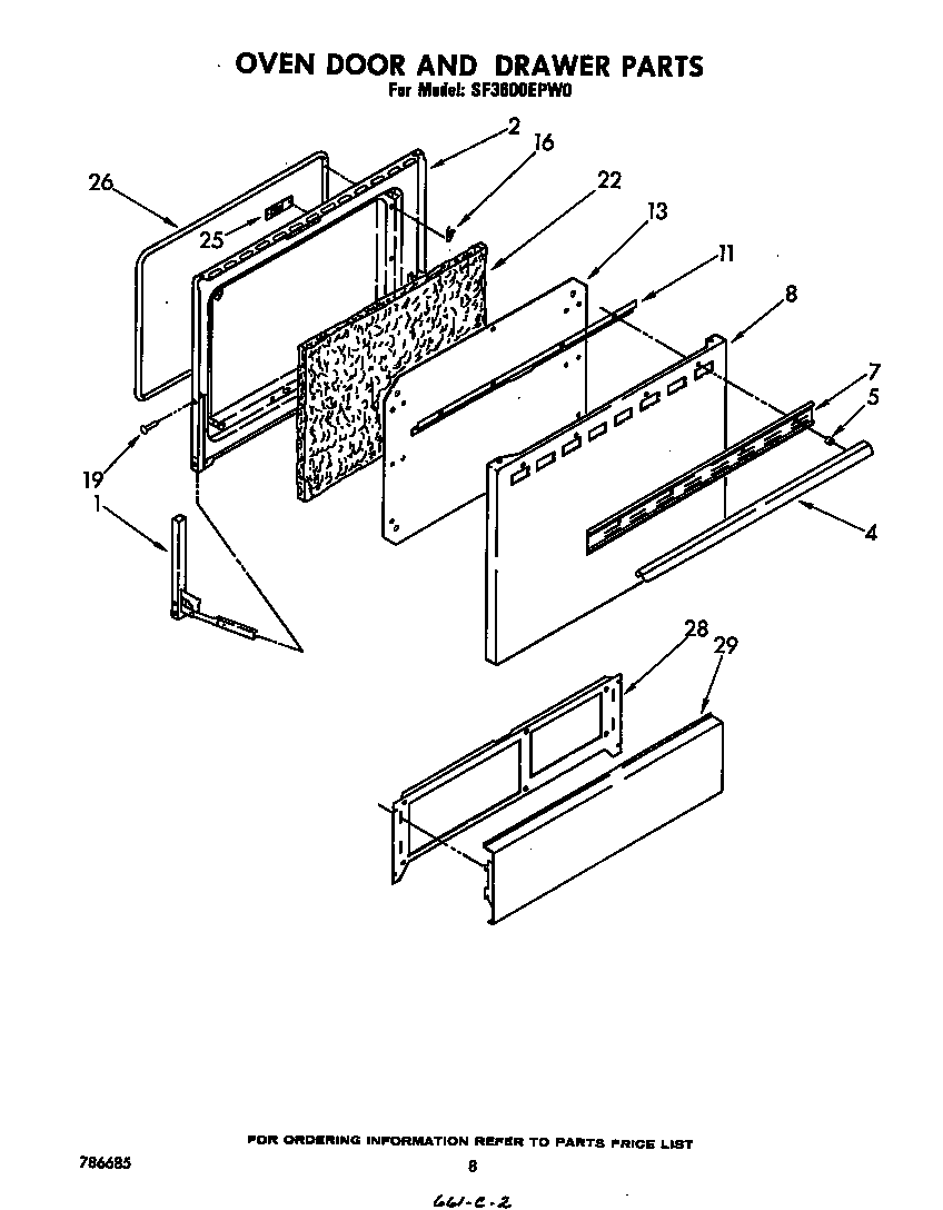 Oven door and drawer